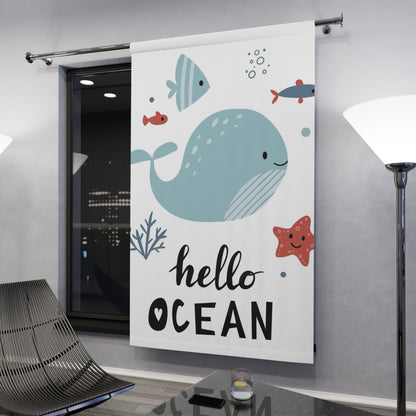 🌊 Hello Ocean Window Curtain 🐳✨