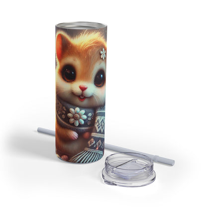 Winter Whimsy: Adorable Squirrel Skinny Tumbler 20oz