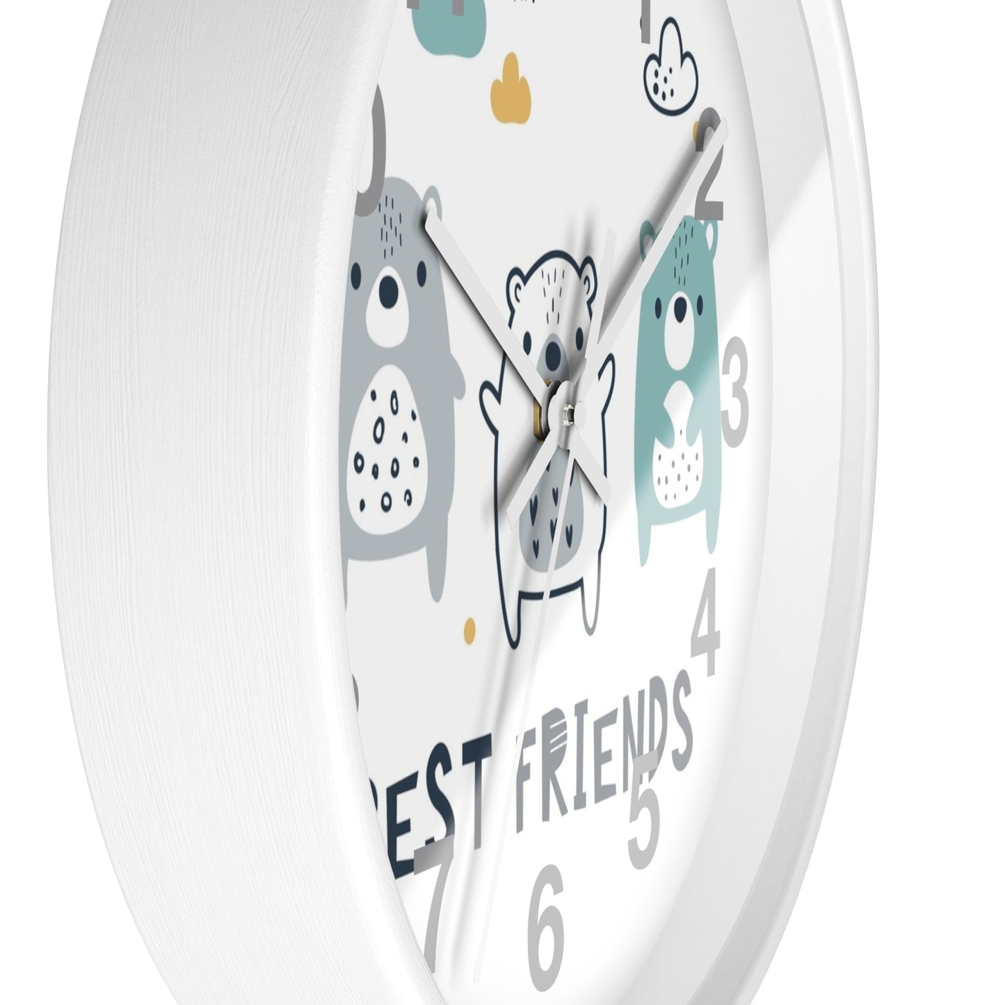 Best Friends Wall Clock - Adorable Bear Design for Kids’ Rooms