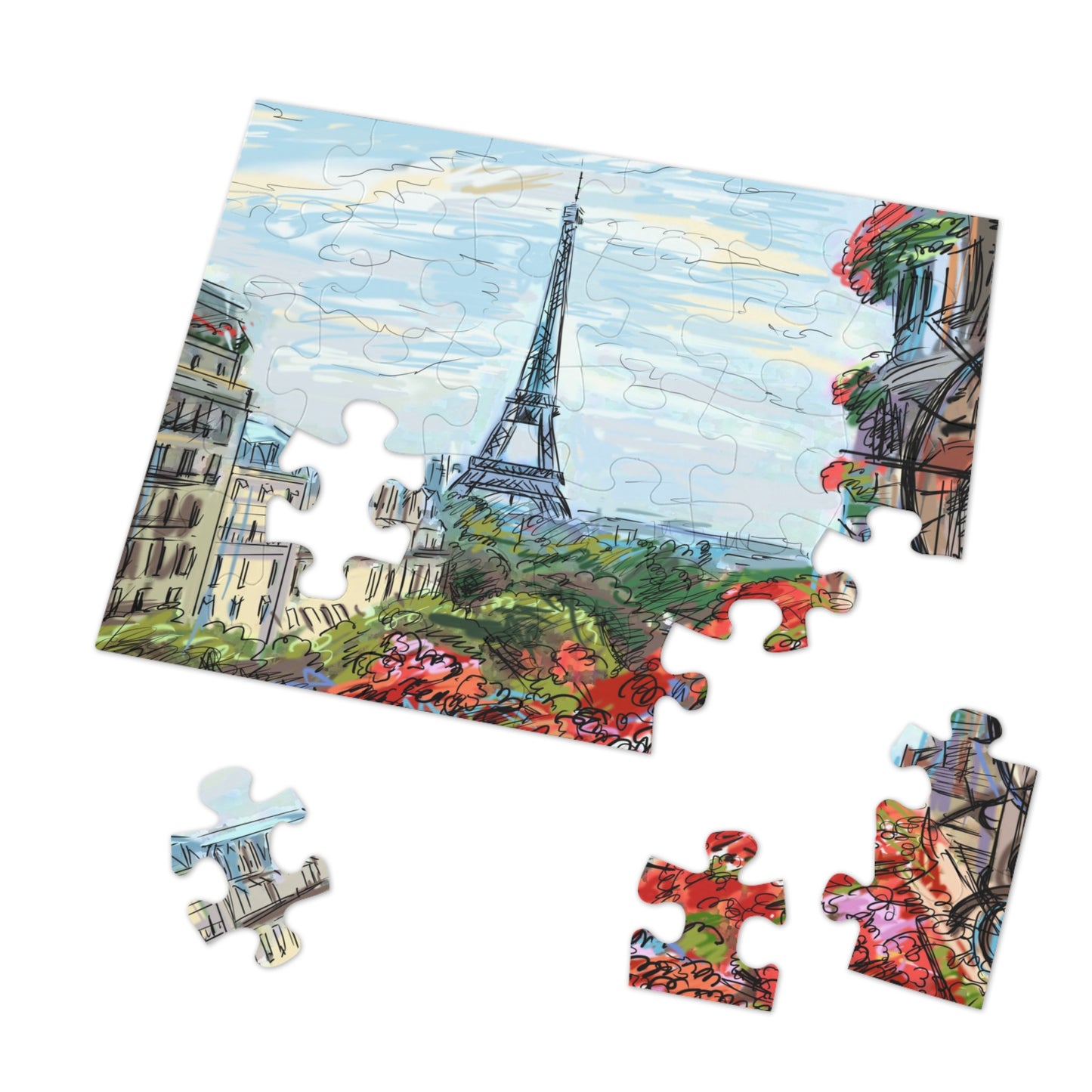 Eiffel Tower Jigsaw Puzzle with Tin