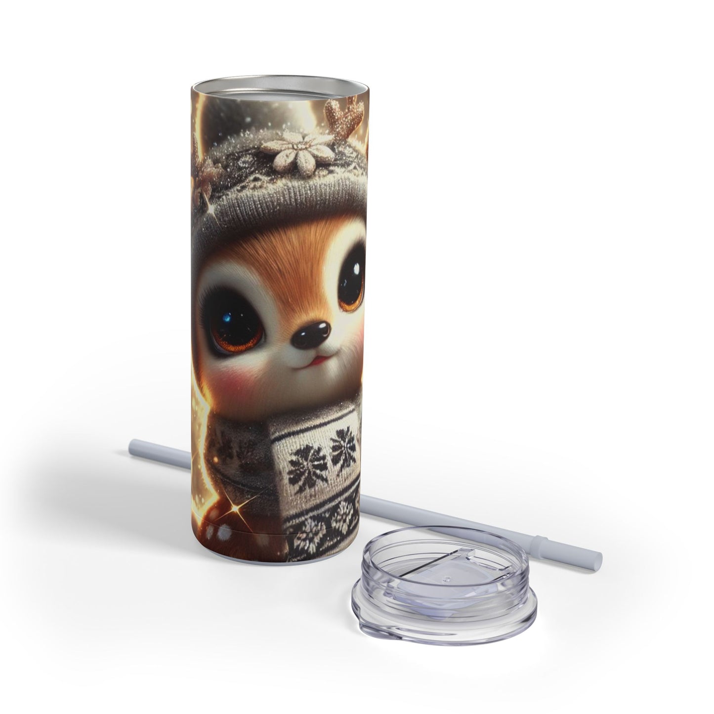 Woodland Charm: Cozy Deer Skinny Tumbler  20oz