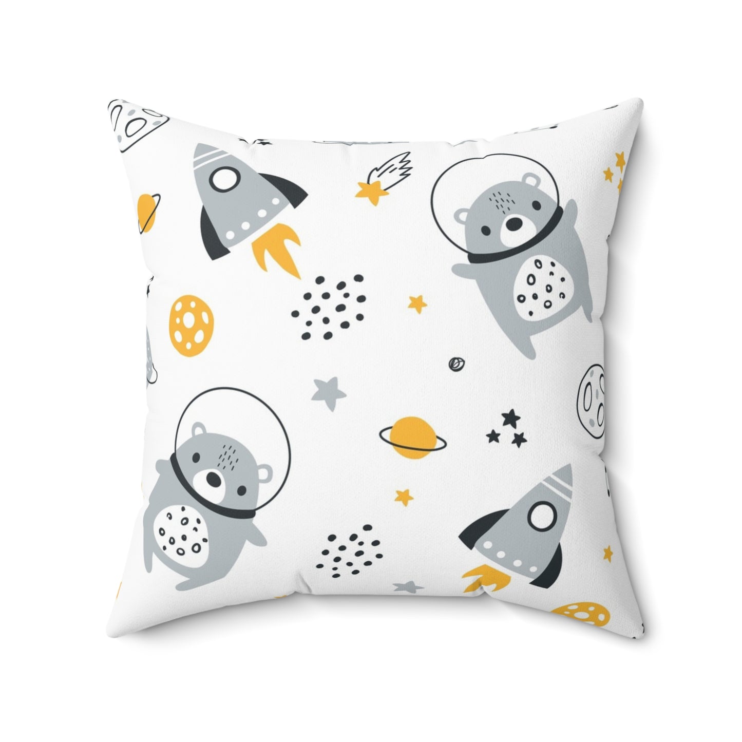 Dream Big Astronaut Bear Spun Polyester Square Pillow