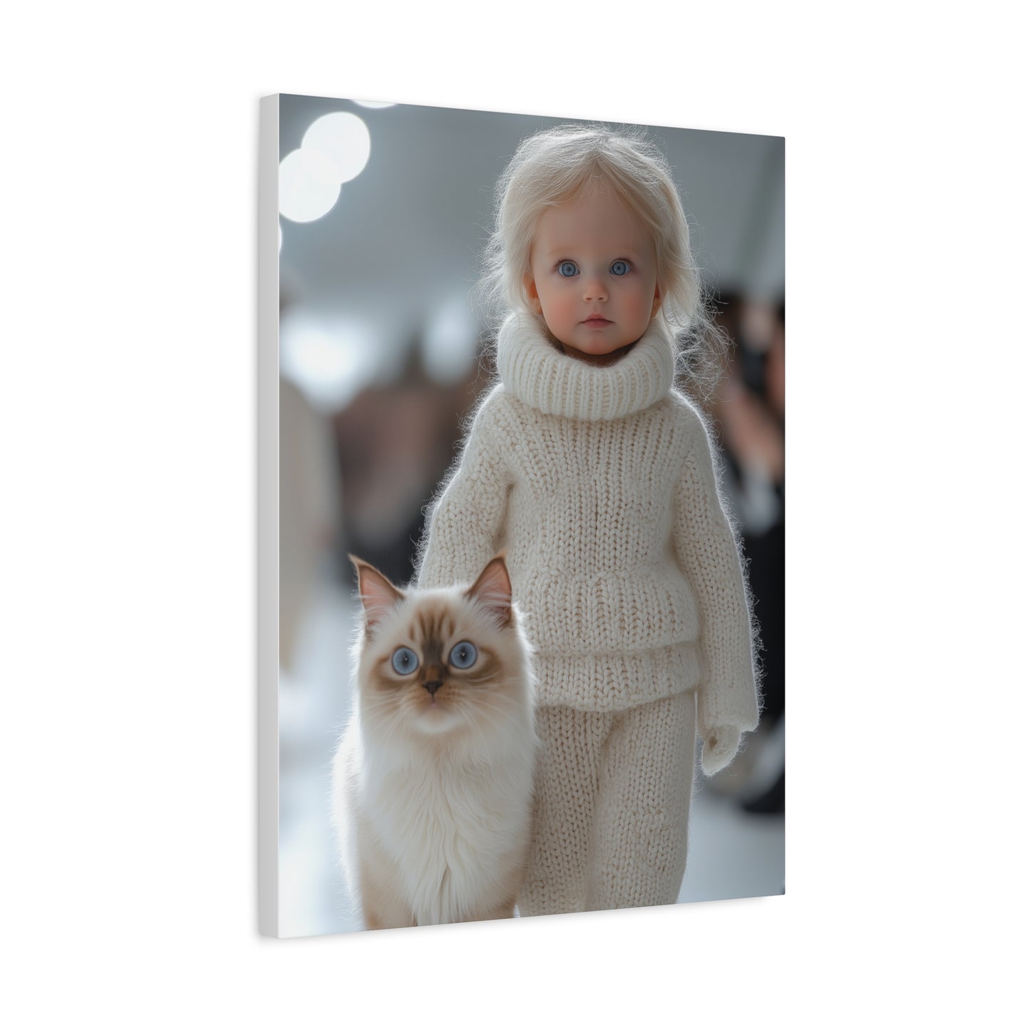 Companions in Harmony - Girl and Cat Canvas Art