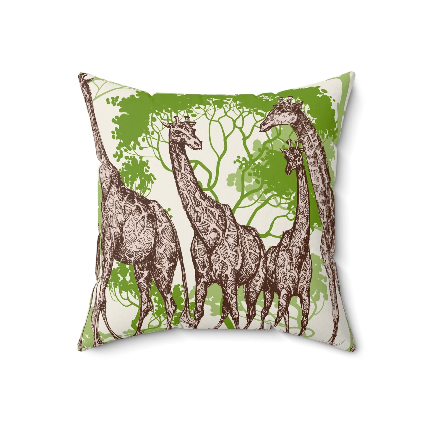 Safari Giraffe Family Throw Pillow