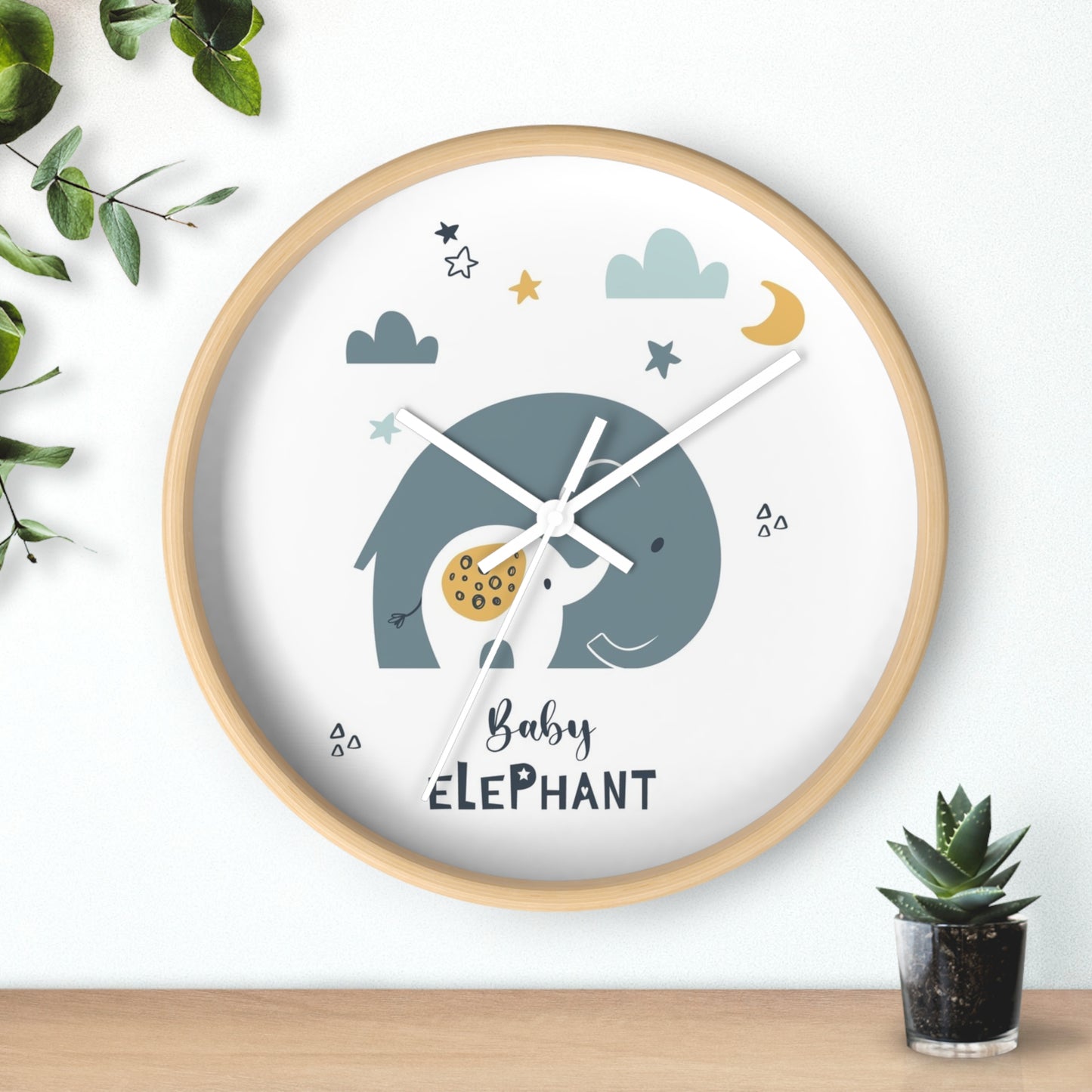 Baby Elephant Wall Clock - Sweet Time for Little Ones