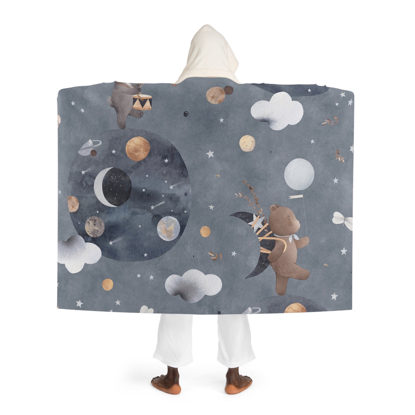 Hooded Sherpa Fleece Blanket