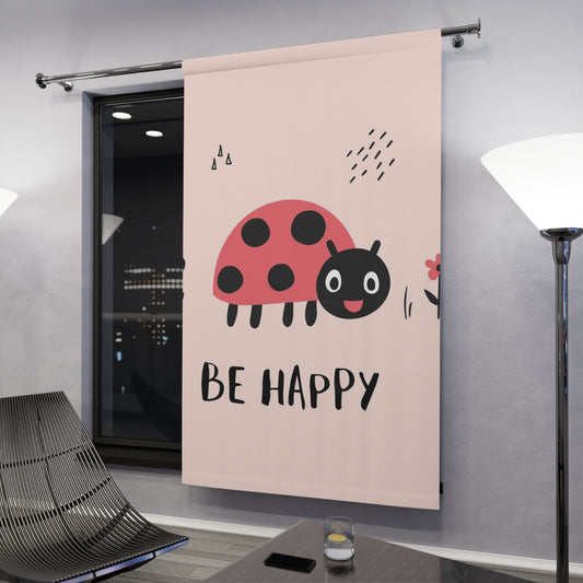 🐞 Be Happy Ladybug Window Curtain 🌸✨