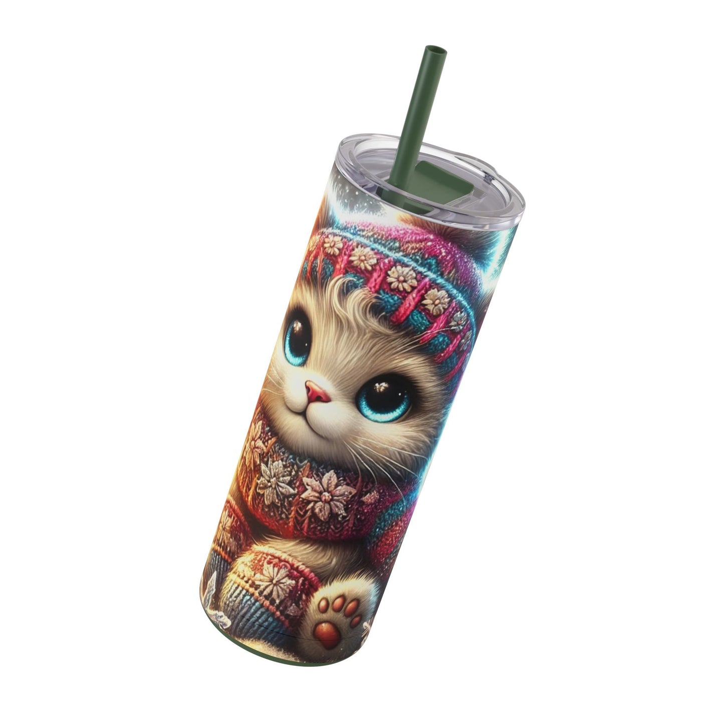 Cozy Winter Cat Tumbler  20oz – Whiskers and Warmth