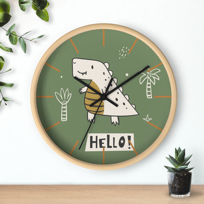 Dino Hello Wall Clock - Roar into Fun Time