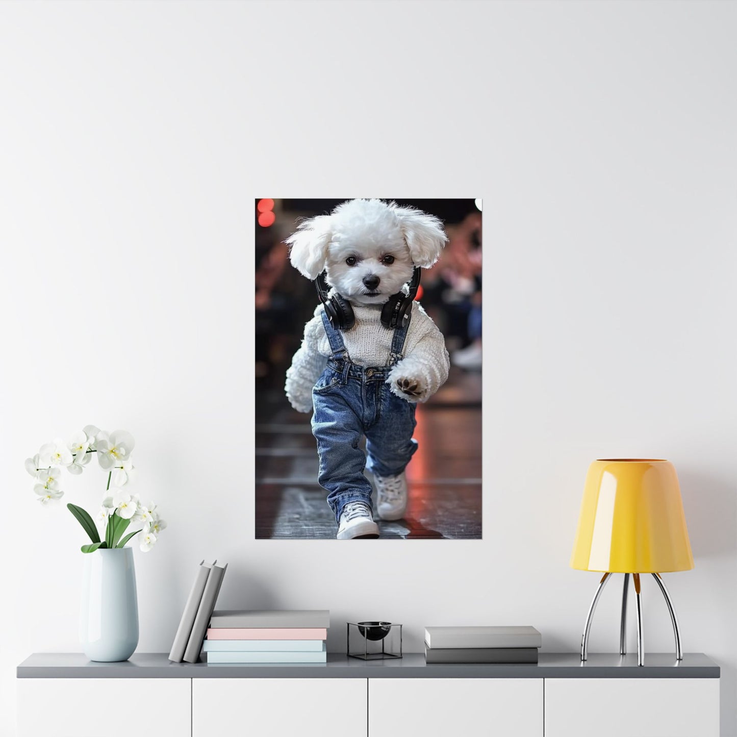 Cool Pup Strut - Fashionable Dog Canvas Art