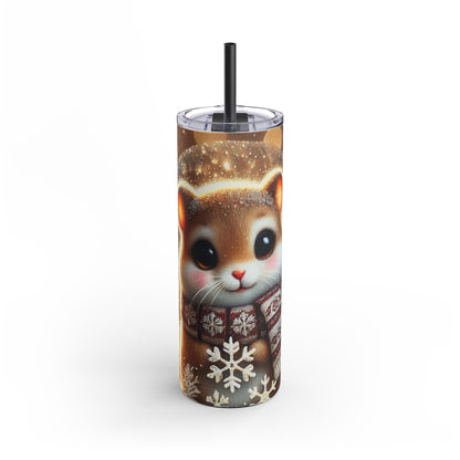 Snowflake Magic: Cozy Fawn Skinny Tumbler  20oz