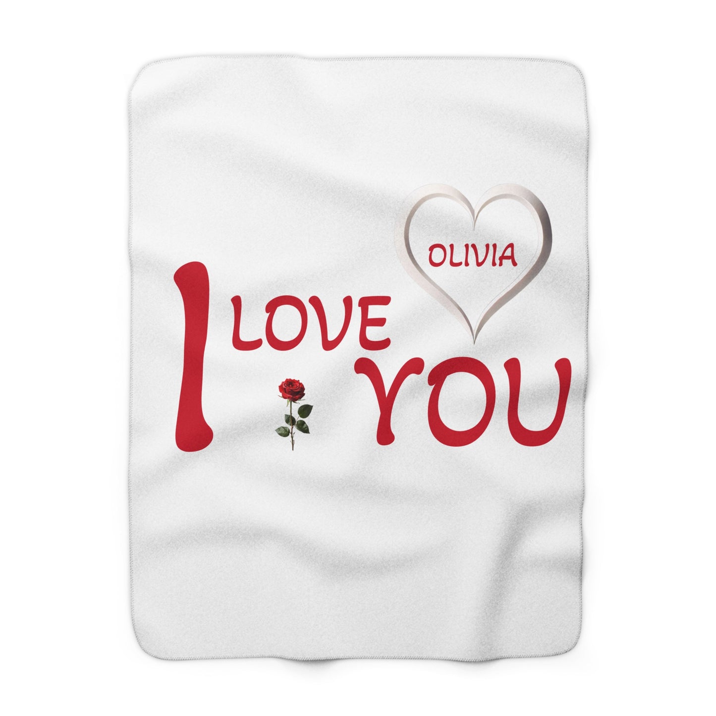 ''I Love You" Personalized Sherpa Fleece Blanket, Personalized Romantic Blanket, Personalized Blanket, Valentine's Day Gift, Custom Blanket