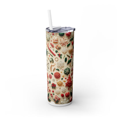 Christmas Magic - Snowflake Pattern 20oz Slim Tumbler (With Straw)