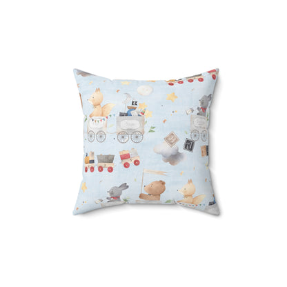 Animal Toy Train Pillow - Whimsical Kids Room Decor