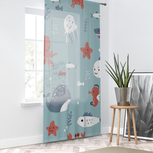 🐠 Underwater Friends Window Curtain 🌊✨