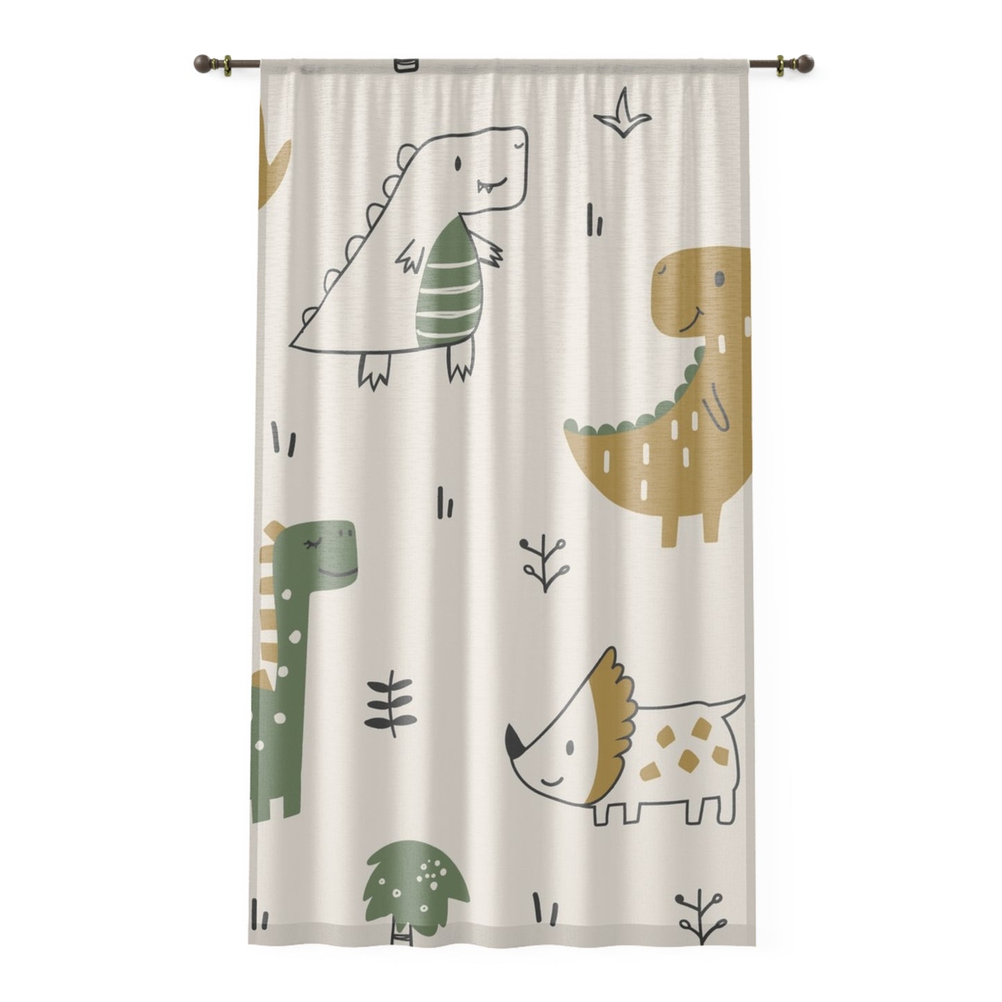 🦕 Dino Friends Window Curtain 🌿✨