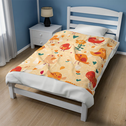 Bird's Nest Velveteen Plush Blanket