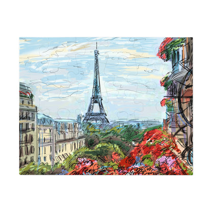 Eiffel Tower Jigsaw Puzzle with Tin