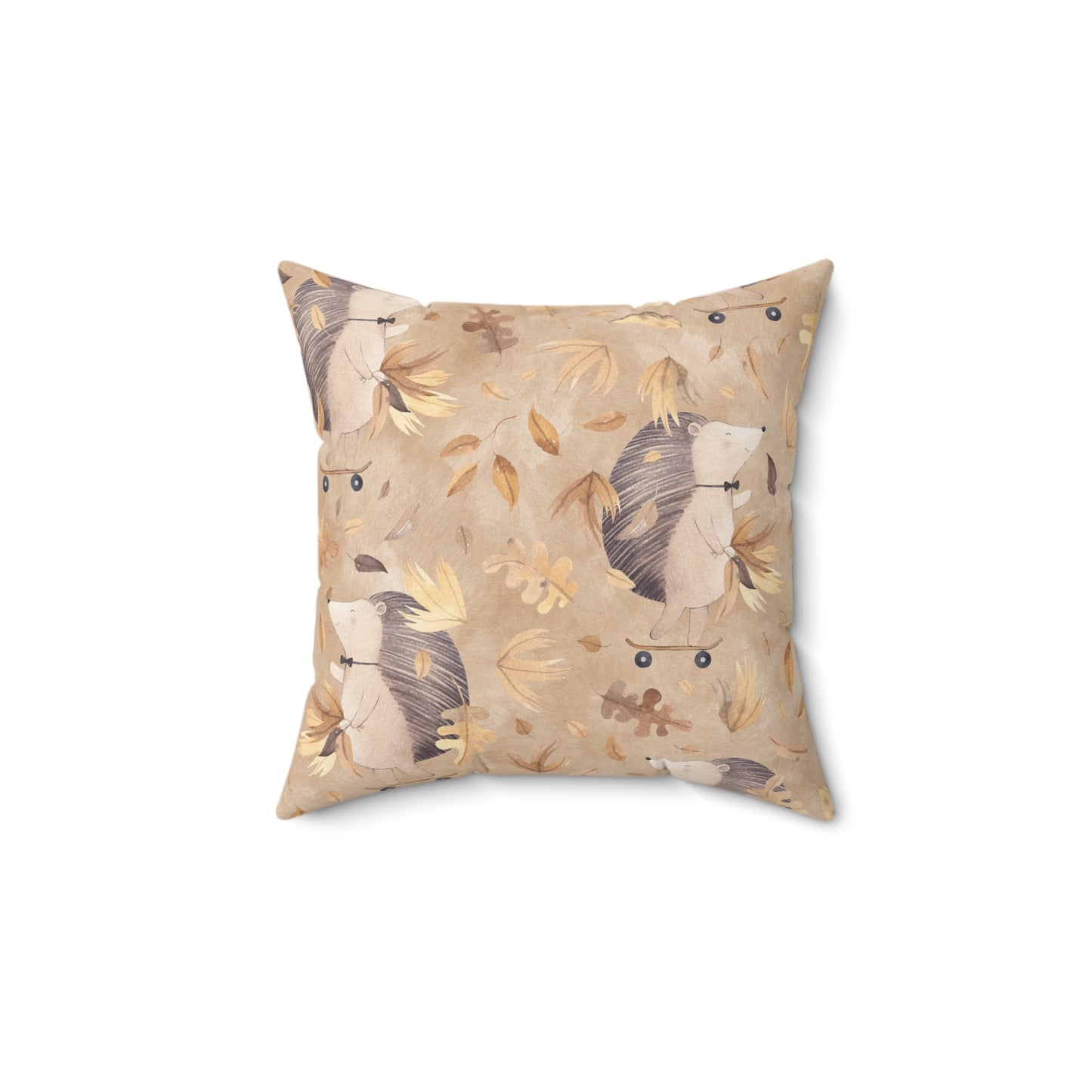 Autumn Hedgehog Spun Polyester Square Pillow