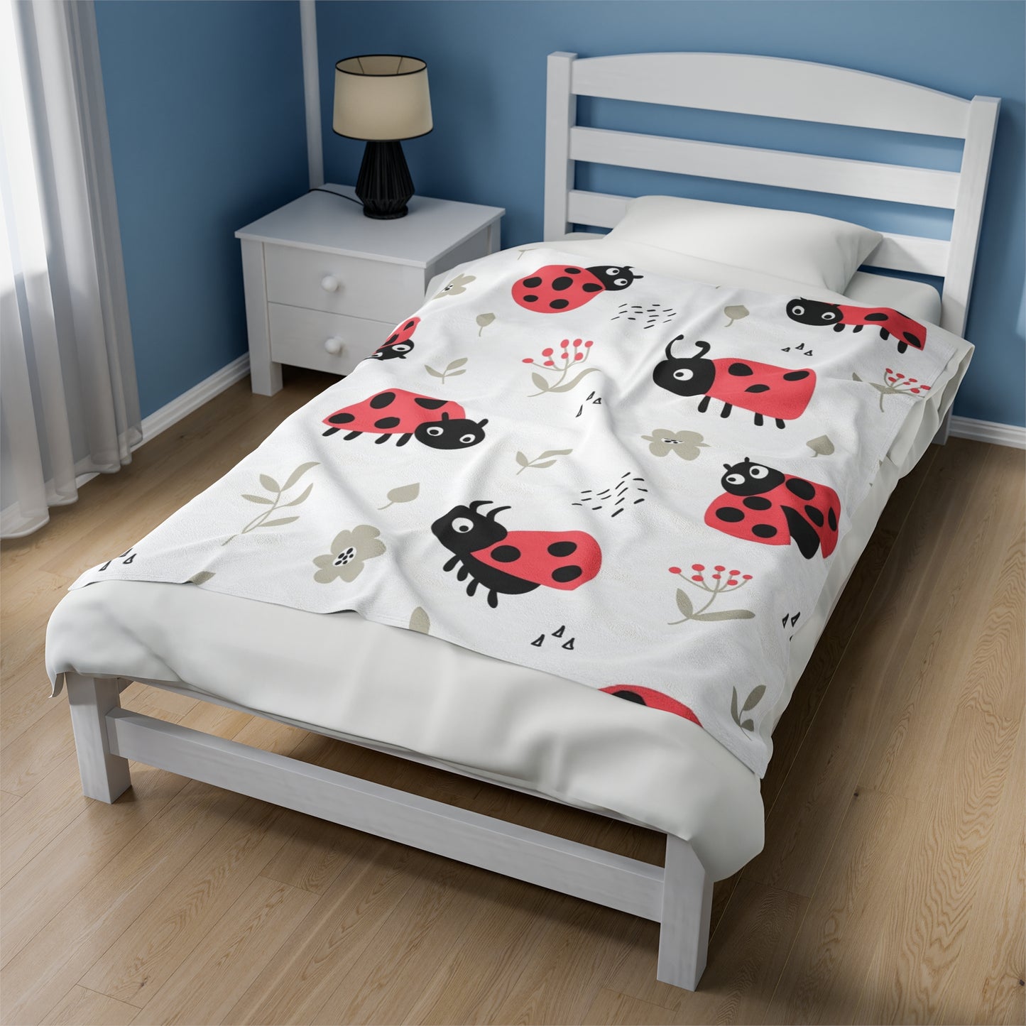 Ladybird Velveteen Plush Blanket