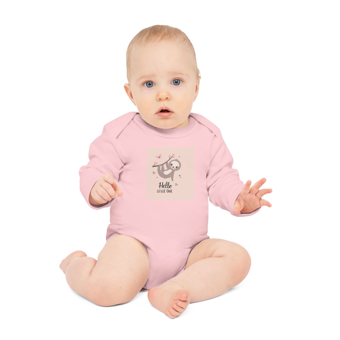 Hello Little One" Organic Baby Bodysuit - Long Sleeve