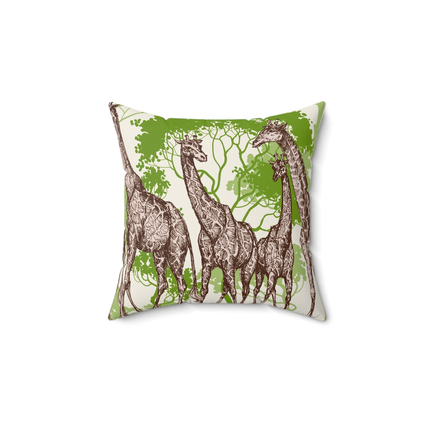 Safari Giraffe Family Throw Pillow