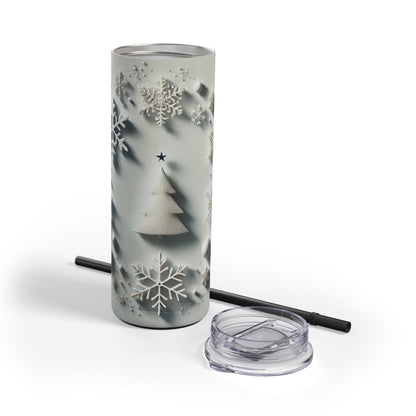 Frosted Winter Wonderland Tumbler - 20oz Snowflake Elegance