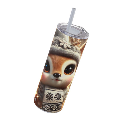 Woodland Charm: Cozy Deer Skinny Tumbler  20oz