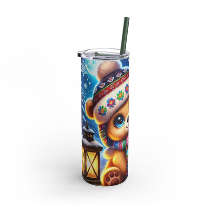 Festive Bear Joy: Holiday Skinny Tumbler  20oz