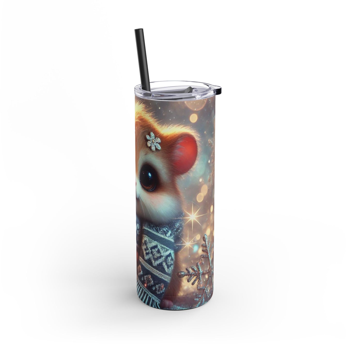 Winter Whimsy: Adorable Squirrel Skinny Tumbler 20oz