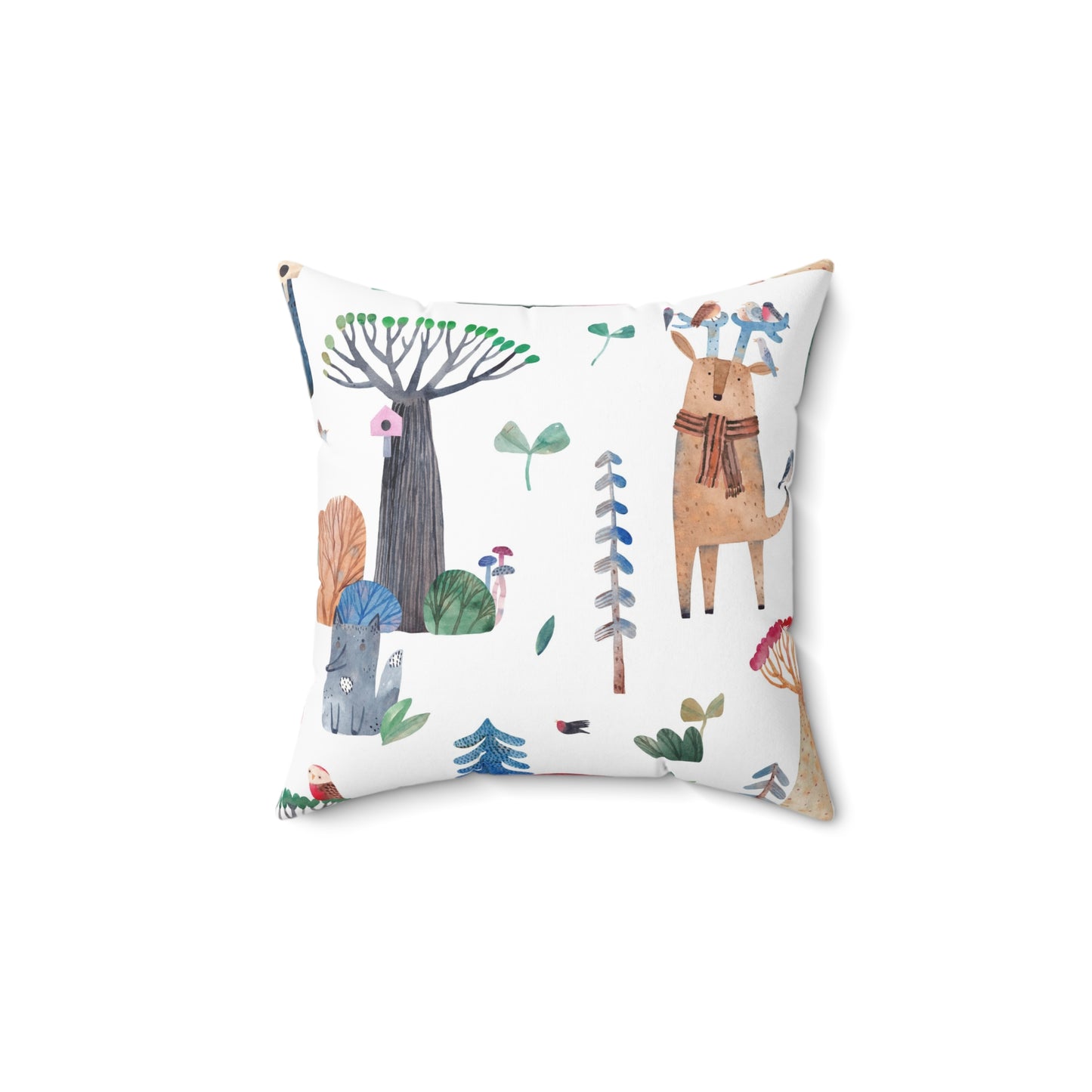 Forest Friends Pillow - Whimsical Woodland Decor