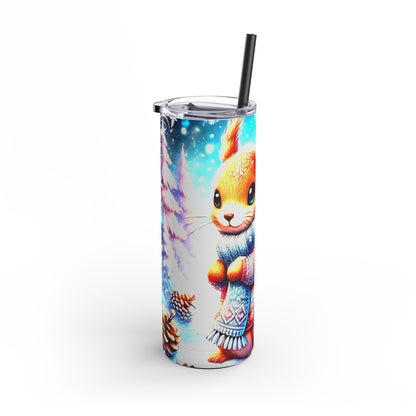 Frosty Squirrel Tumbler – Whimsical Winter Companion  Maars Maker Skinny Matte Tumbler, 20oz