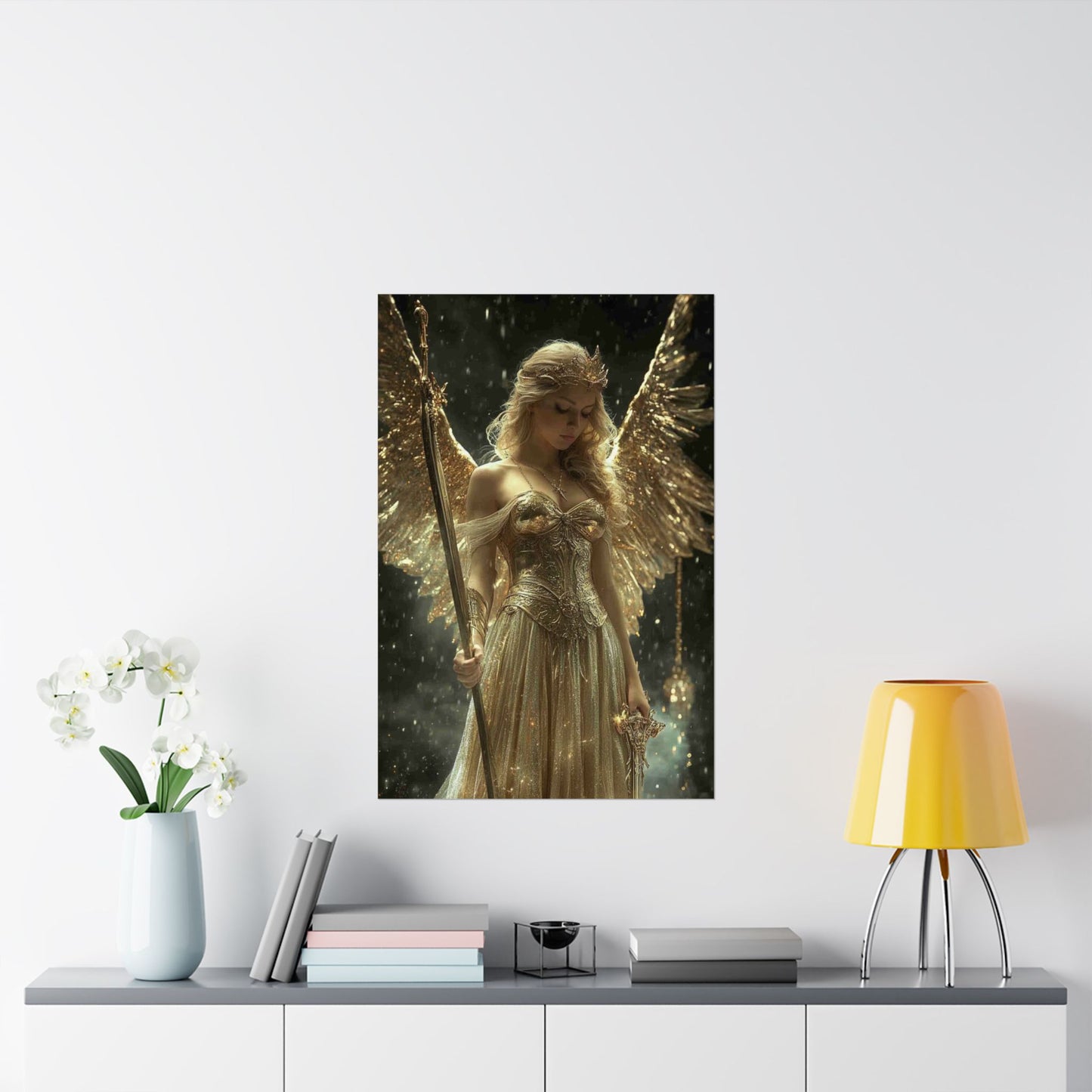 Golden Guardian - Angelic Canvas Art