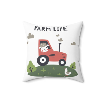 Farm Life Decorative Spun Polyester Square Pillow