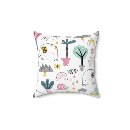 Whimsical Garden Friends Pillow - Playful Kids Room Decor