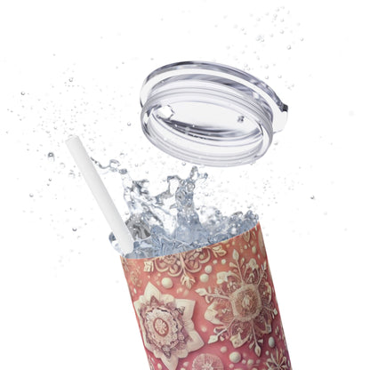 Colorful Snowflake Slim Tumbler - 20oz (With Straw)