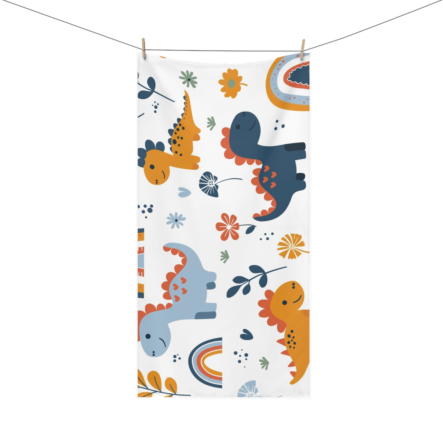 Dino Fun Cotton Towel - Colorful Dinosaur Design for Kids