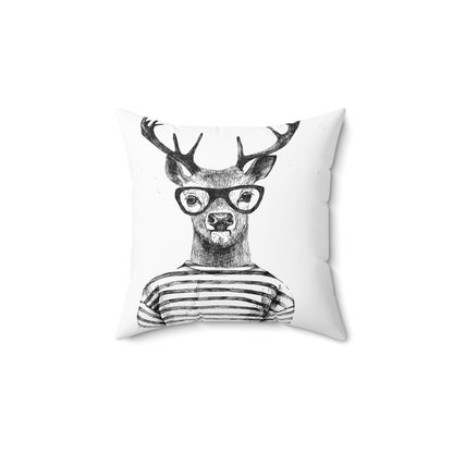 Charismatic Deer Decorative Spun Polyester Square Pillow