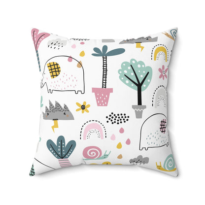 Whimsical Garden Friends Pillow - Playful Kids Room Decor