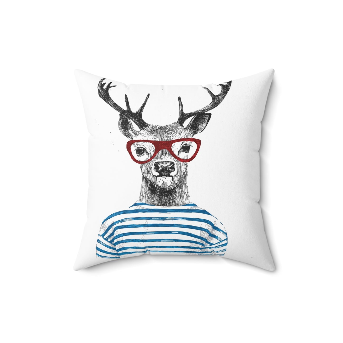 Double Sided Hipster Deer  Spun Polyester Square Pillow