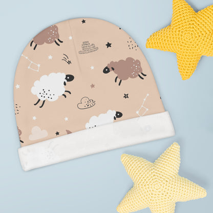 Sleepy Sheep Baby Beanie – Cozy & Adorable Infant Hat 🐑🌙