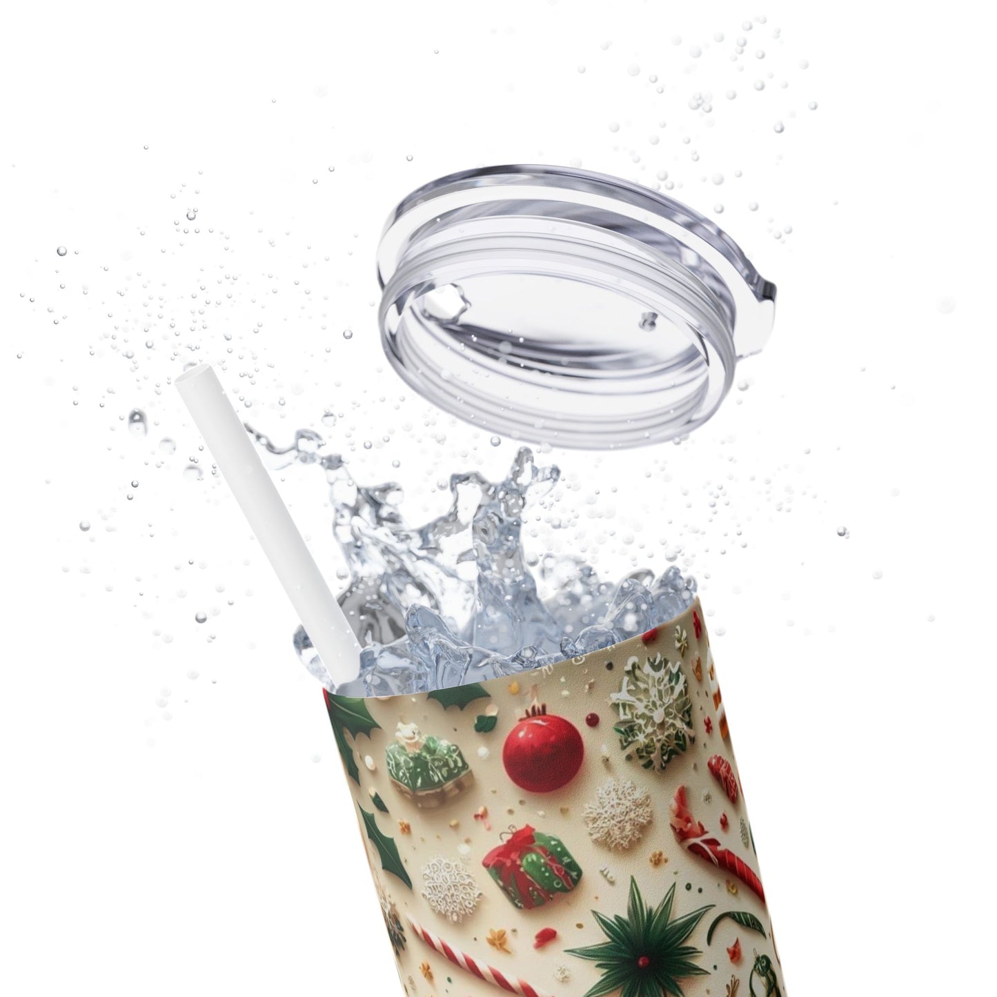 Christmas Magic - Snowflake Pattern 20oz Slim Tumbler (With Straw)