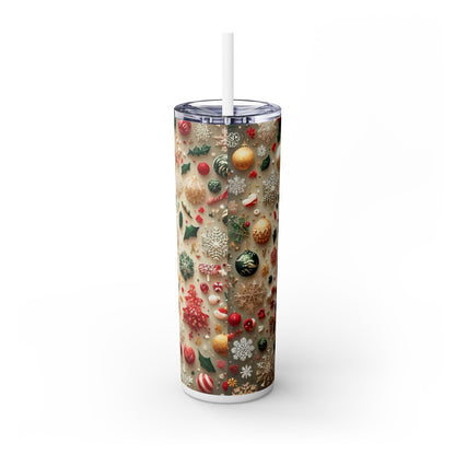 Christmas Magic - Snowflake Pattern 20oz Slim Tumbler (With Straw)