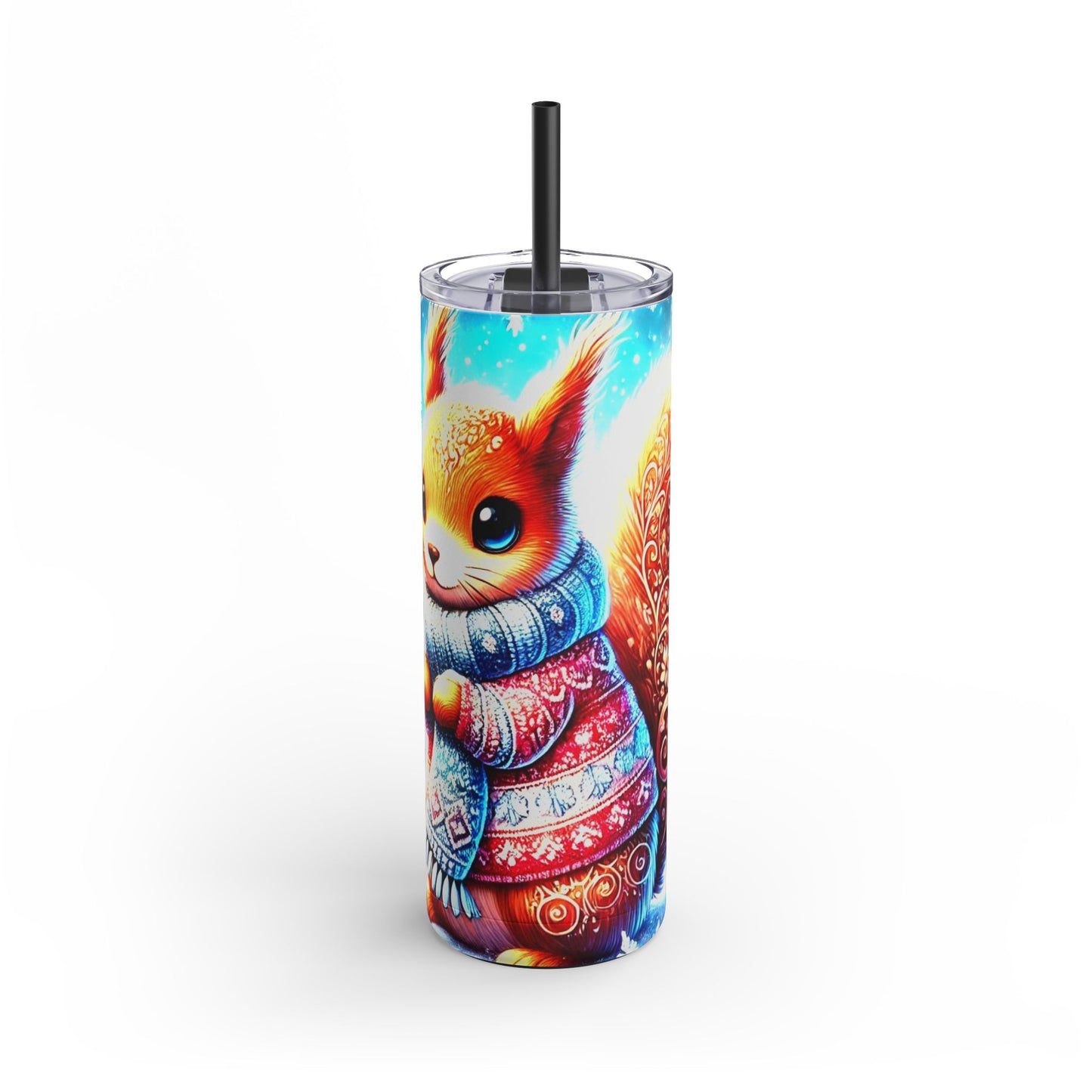 Frosty Squirrel Tumbler – Whimsical Winter Companion  Maars Maker Skinny Matte Tumbler, 20oz