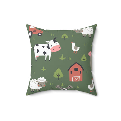 Farm Life Decorative Spun Polyester Square Pillow