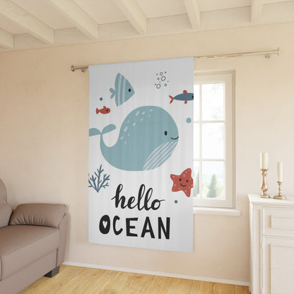 🌊 Hello Ocean Window Curtain 🐳✨