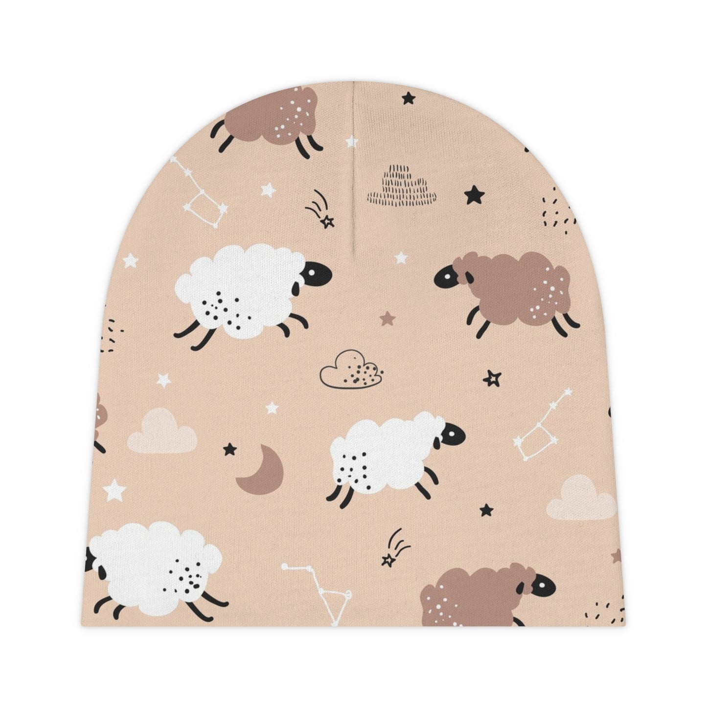 Sleepy Sheep Baby Beanie – Cozy & Adorable Infant Hat 🐑🌙