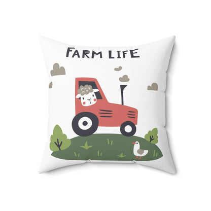 Farm Life Decorative Spun Polyester Square Pillow