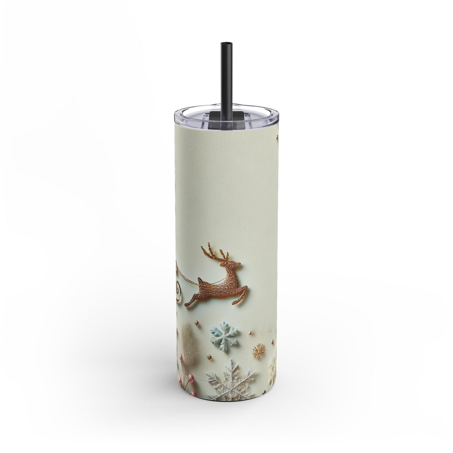 Dashing Reindeer Holiday Elegance Maker Skinny Matte Tumbler, 20oz