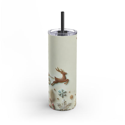 Dashing Reindeer Holiday Elegance Maker Skinny Matte Tumbler, 20oz